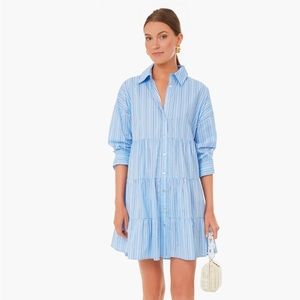 Tuckernuck, Pomander Place Shades of Blue Stripe Cara Dress